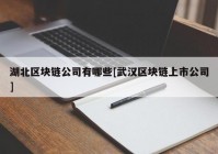 湖北区块链公司有哪些[武汉区块链上市公司]