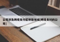 公司涉及跨境支付区块链领域[跨境支付的公司]